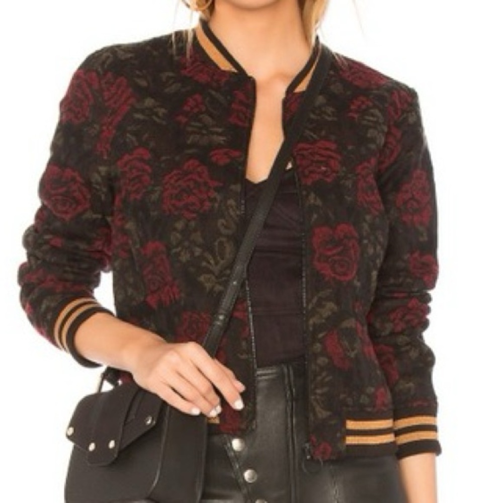 NWT REVOLVE SANCTUARY URBAN WOODLANDS ROSE JACQUARD SEDUCTION BOMBER JACKET XS